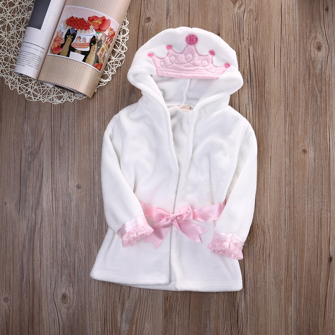 6M-5Y Animal Badjas Hooded Badhanddoek Voor Peuter Kids Baby Meisjes Jongens Gewaden Met Riem Winter Warmer Kleding
