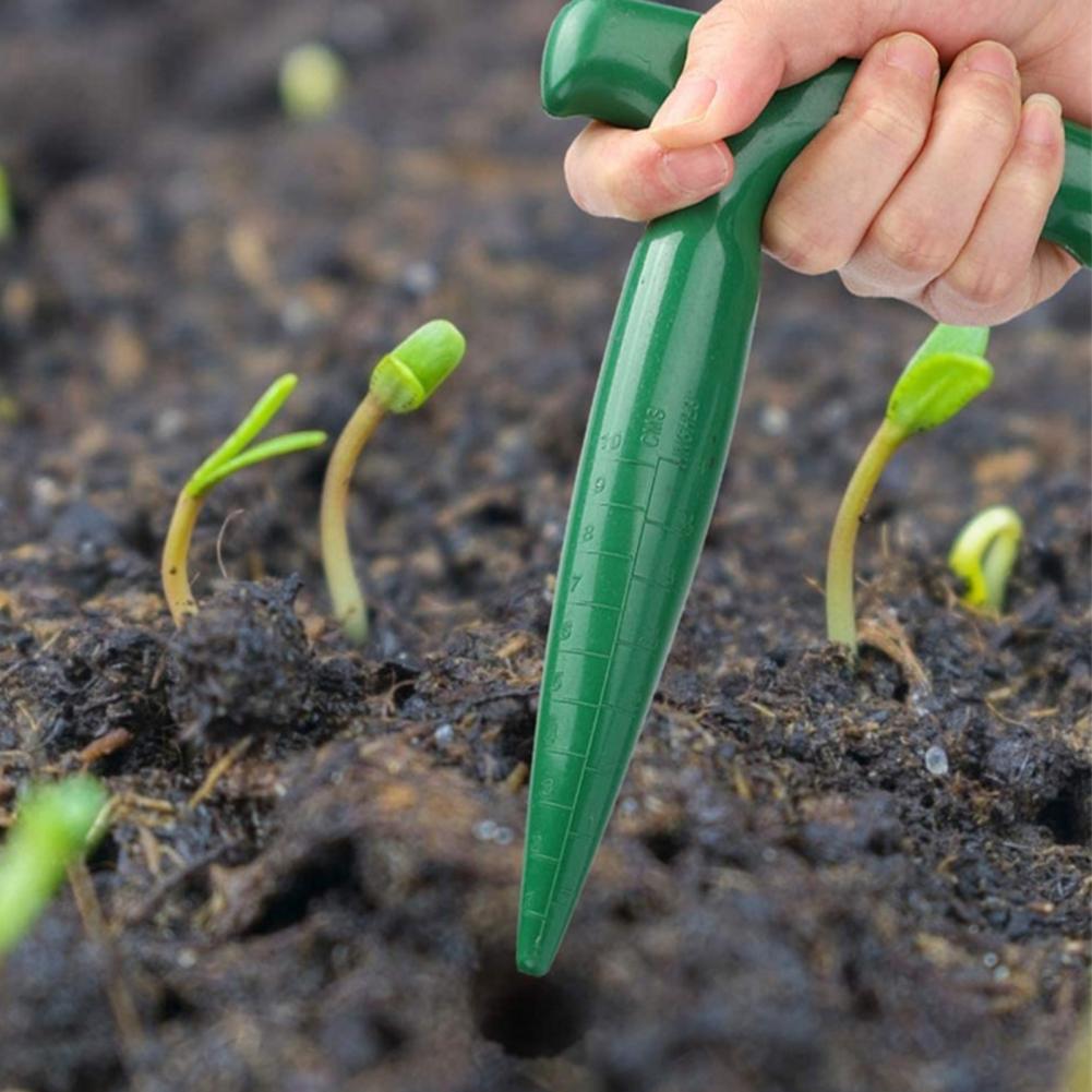 Garden Hole Puncher Hand-held Garden Soil Drilling Hole Tool Portable Scale Garden Digging Hole Puncher Seedling' Transplanter