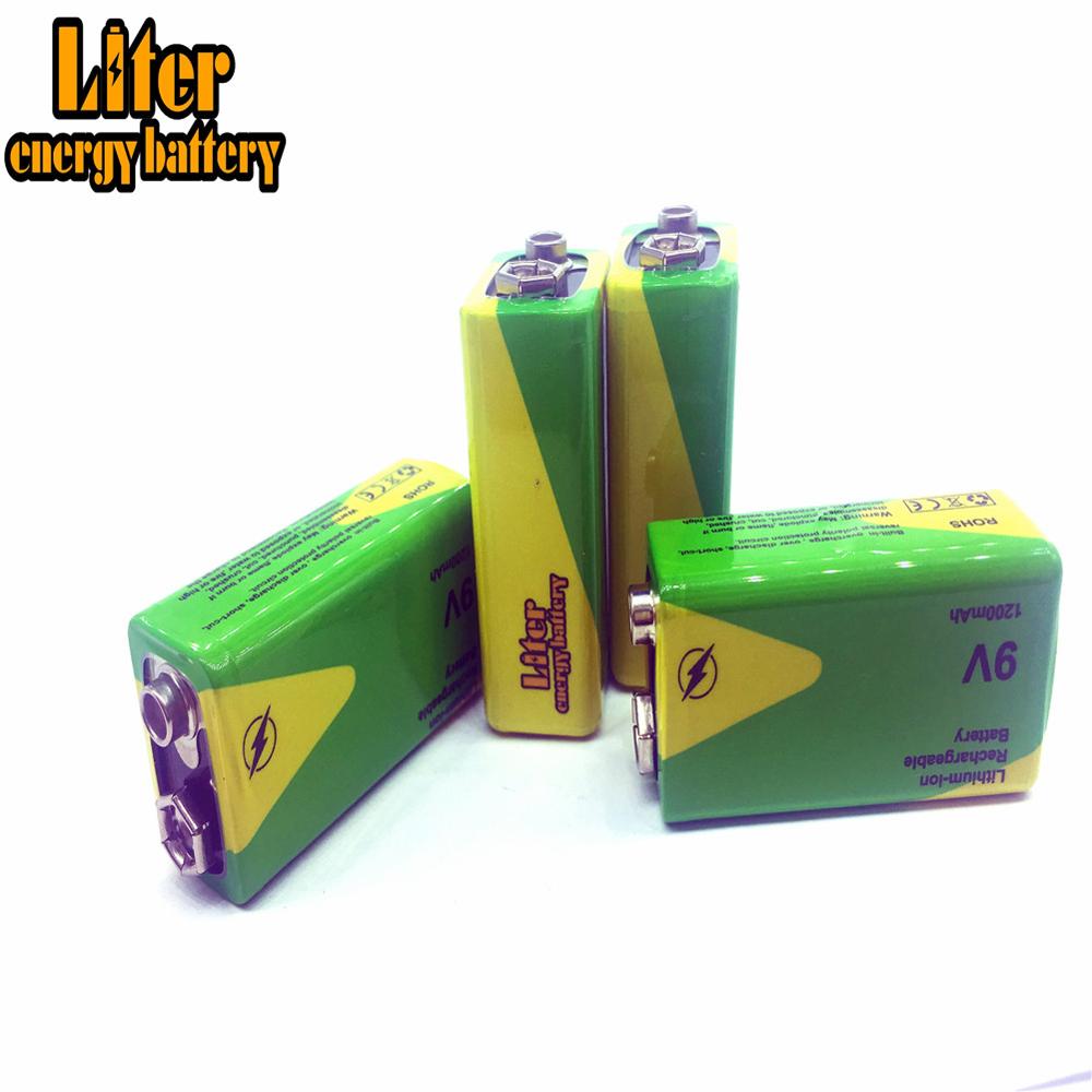 1/2/4 stuks Hoge Capaciteit 1200mah 9v Volt Oplaadbare Ni-Mh Batterijen 9 Voltage Nimh Instrumenten rookmelder Batterey Pack
