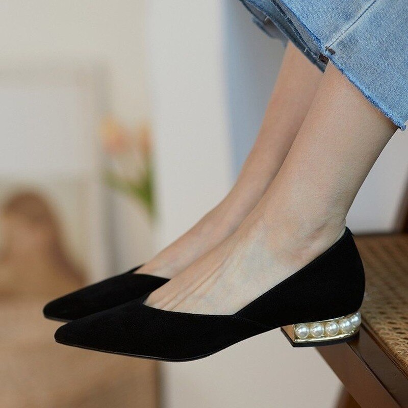 Comemore Summer Women décolleté tacco basso Slip on scarpe per ragazze eleganti ballerine mocassini in pelle da donna per ufficio 2022 mocassini 39