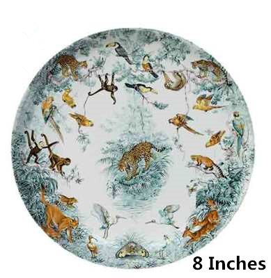 Jungle Luxury Ceramic Steak Western Dinner Plate Porcelain Kitchen Tableware Wedding 8/10 Inches Sales: Style 1