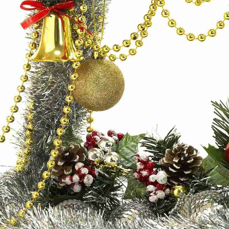 Silver Bead Chain Garland Christmas Tree Decorations Pearl Beads Chain Hanging Ornament Christmas Decorations For Home