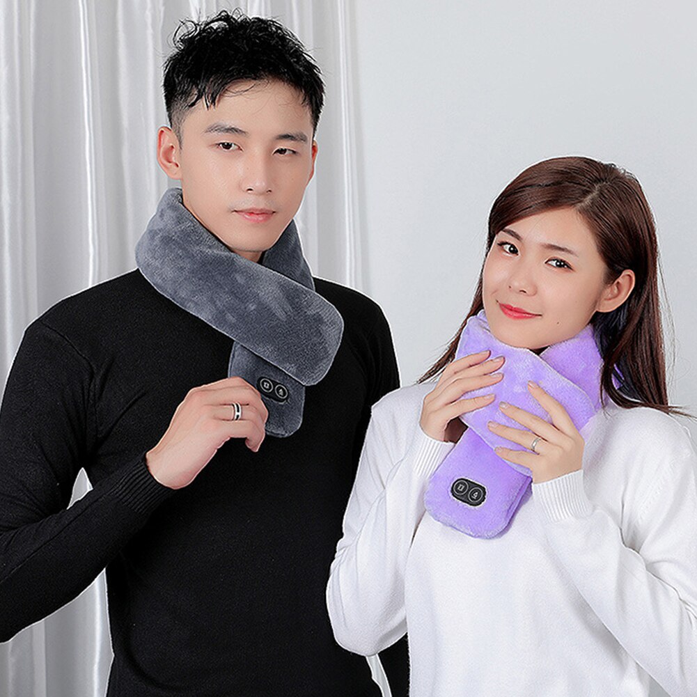 Kvinder mænd temperatur kontrol skulder vaskbar hals wrap vinter varm smertelindring sjal udendørs sport usb opvarmet halstørklæde