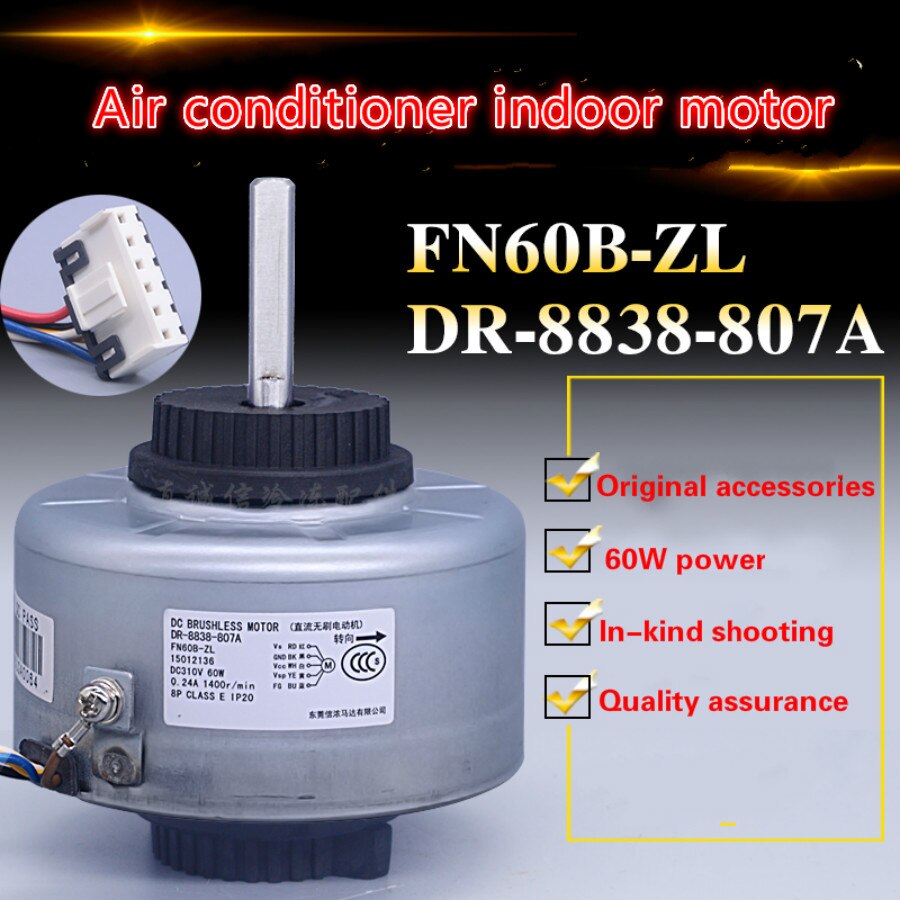 DR-8838-807A Voor Gree Inverter Airconditioner Dc Motor FN60B-ZL Fan Motor 60W Omkering