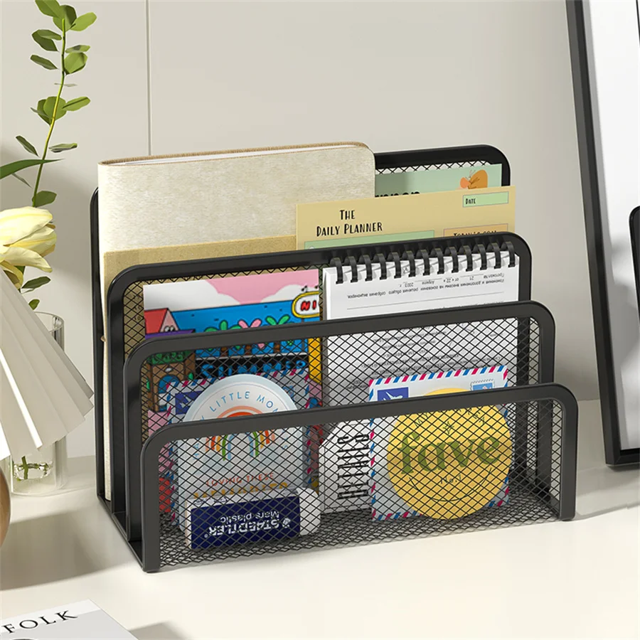 3-layer Papers Trays Notebook Stand Rack Desk Blac... – Grandado