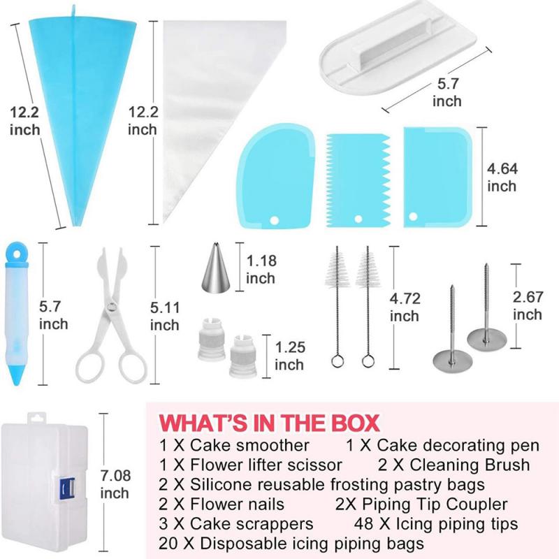 82Pcs Cake Decorating Gereedschap Set Met Opbergdoos Taart Decoreren Leveringen Kit Icing Nozzles Pastry Spuitzakken Keuken Accessoire