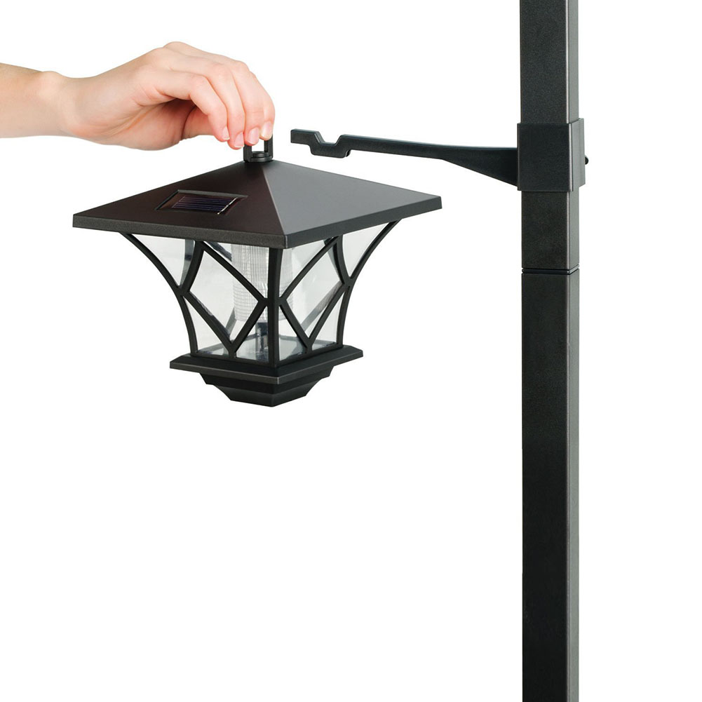 Decoratieve staande lamp op zonne-energie, 1.5m lantaarnpalen op zonne-energie, staande lamp op zonne-energie voor de achtertuin, veranda, voor voor- en achterdeur.