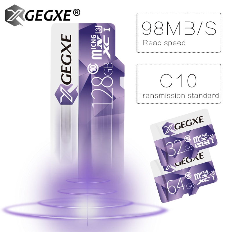 Xgegxe microsd 64gb hukommelseskort 8gb 16gb 32gb 128gb micro sd-kort  c10 tf kort flashdrev til smartphone