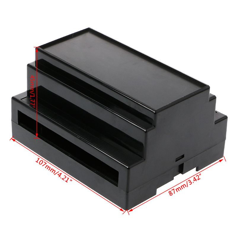 107*87*59mm Black/White Plastic Din Rail Junction Box Electronic Equipment