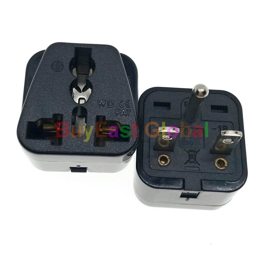 2 IN 1 - US NEMA 6-15P Electrical Plug Adapter 208/220/230/240 Volt Max 10A White / Black