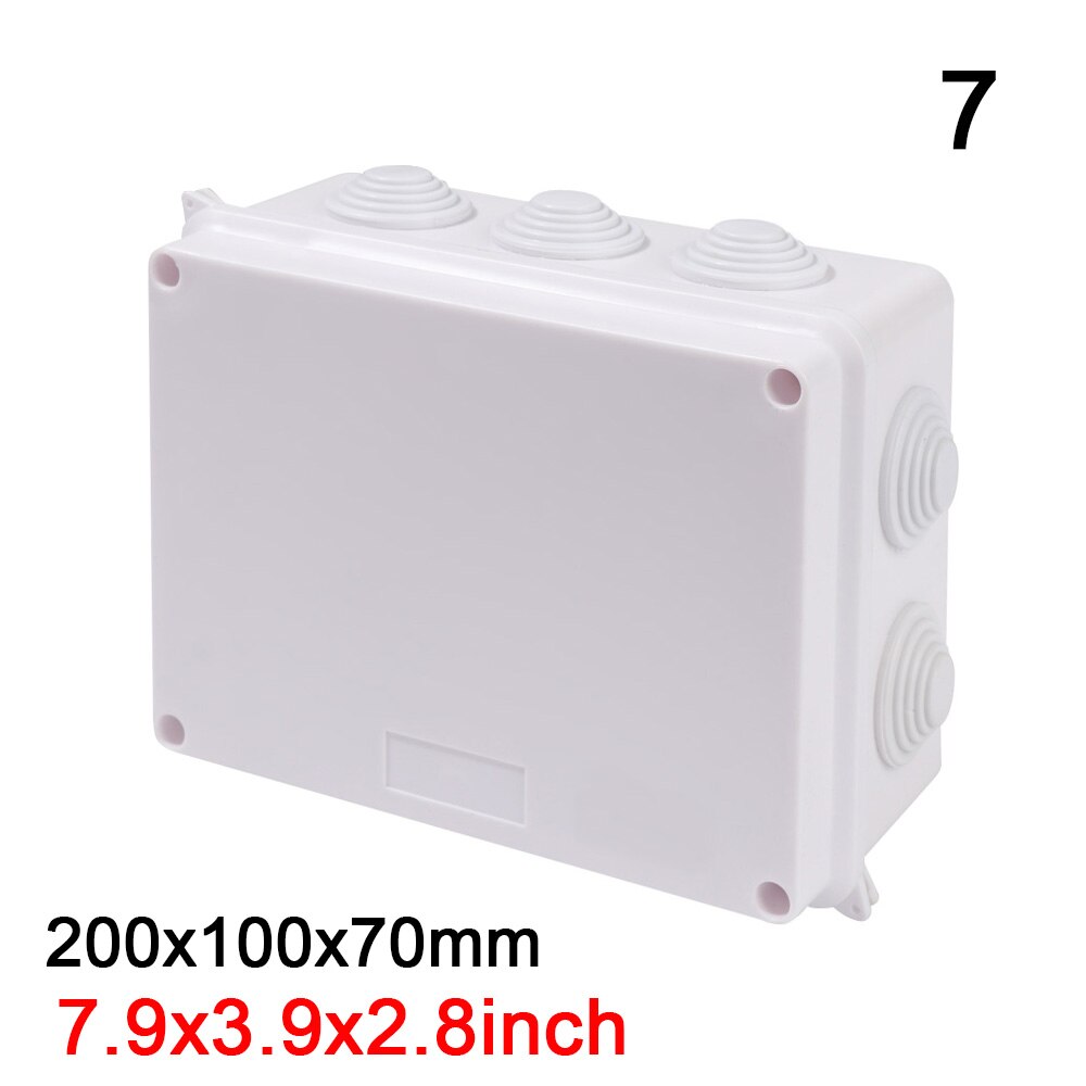 ABS Plastic IP65 Electric Control Box Outdoor Waterproof Power Box DIY Indoor Wire Shell Connection Cable Branch Junction Box: 200x100x70mm