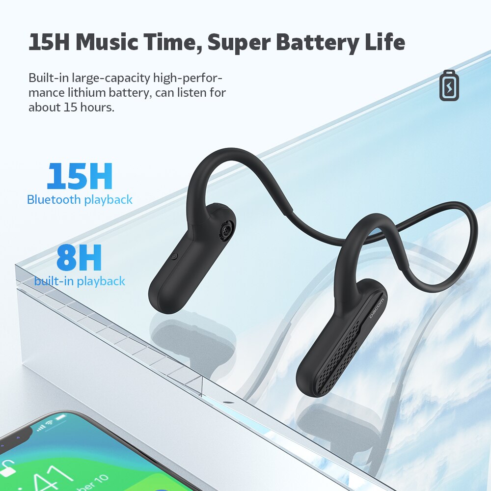 Dacom Airwings MP3 reproductor de música Bluetooth 5,0 Auriculares deportivos inalámbricos resistentes al agua auriculares de 8GB de memoria para correr gimnasio