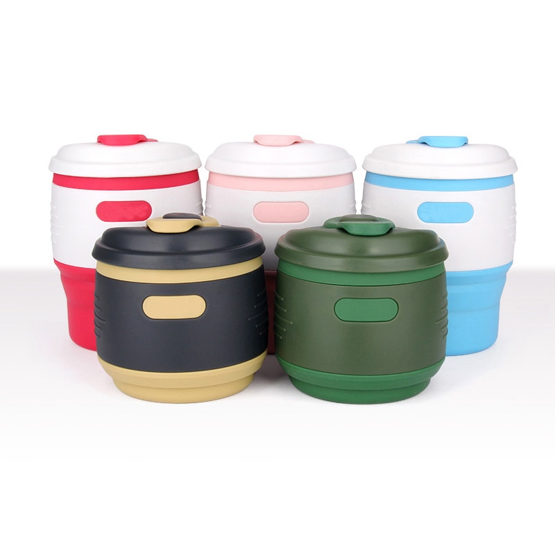Vouwen Water Container Siliconen Reizen Koffiekopje Met Deksel Anti-Dust Multifunctionele Thee Cups Keuken Benodigdheden Vaso Plegable
