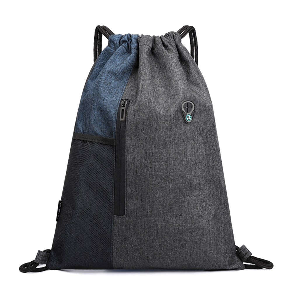 Mode Trekkoord Rugzak Casual Unisex Bundel Touw Sport Rugzak Schooltassen Reizen Strand Tassen Mochila Feminina Escolar # Y2: Dark Blue