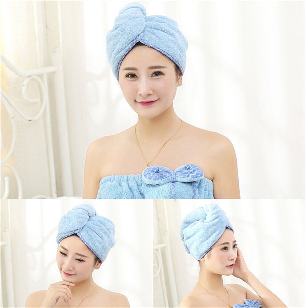 Secador de microfibra para cabello, toalla de secado rápido, gorro de turbante, herramienta de baño para el hogar