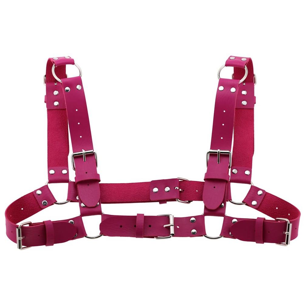 KMVEXO Degli Uomini Delle Donne Sexy Punk Chest Harness Regolabile Gabbia Catena Corpo In Metallo DELL'UNITÀ di elaborazione di Cuoio Del Choker Dichiarazione Della Collana Del Partito Clubwear: Rose