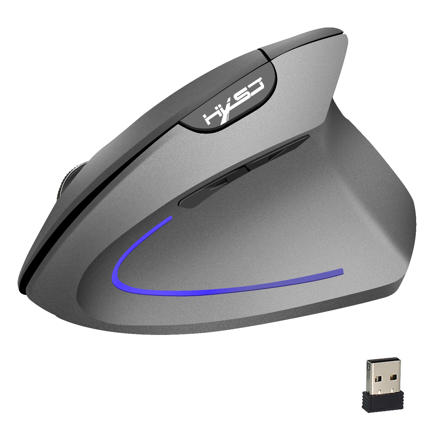 choice HXSJ ergonomic optical mouse ABS 2400DPI adjustable rechargeable 600mA vertical mouse for office and mac