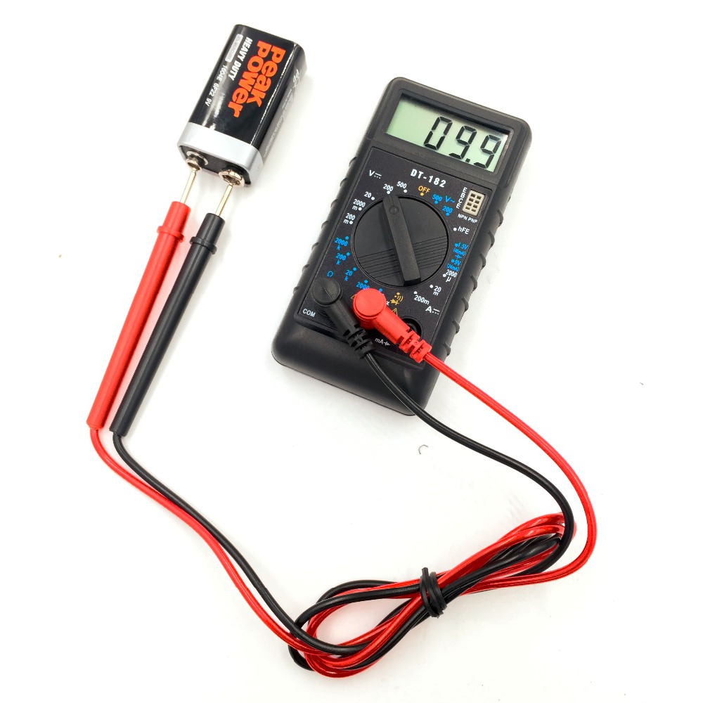 WHDZ DT182 Extra Mini Digital Multimeter with Buzzer Overload protection Pocket Voltage Ampere Ohm Meter Test Probe DC AC LCD