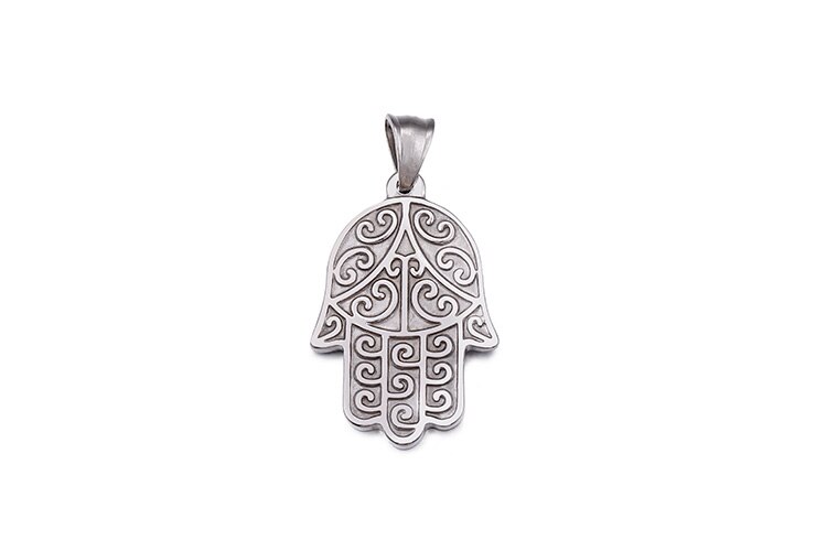 Gold Hamsa Hand Charm Pendant Stainless Steel: KP77977-Z