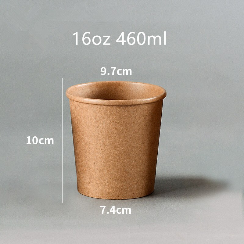 50pcs round disposable food salad soup takeaway packaging cups 12oz/16oz/26oz ice cream large paper cup with lid: only cup2