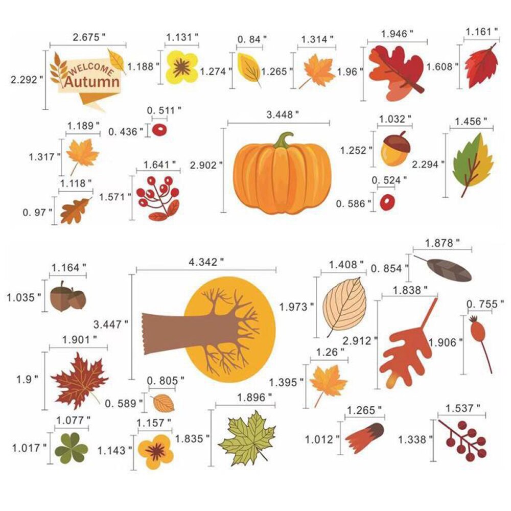 6 sheet fall Leaves Window Clings - Thanksgiving Maple Decorations Autumn Sticker Decals Party Decor Ornaments