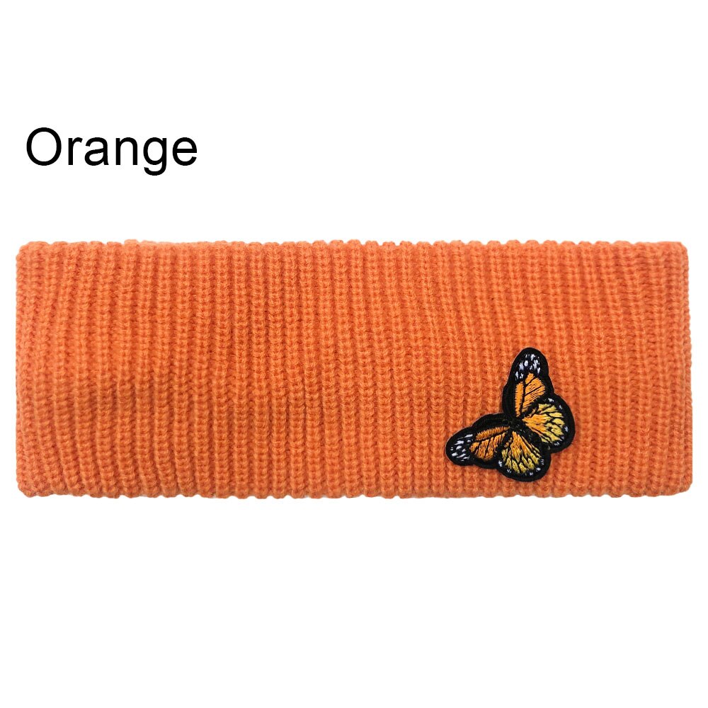 Stickad Pannband Fjädermoln Broderi - Bred Elastisk Varm - Dam Håraccessoar: Orange