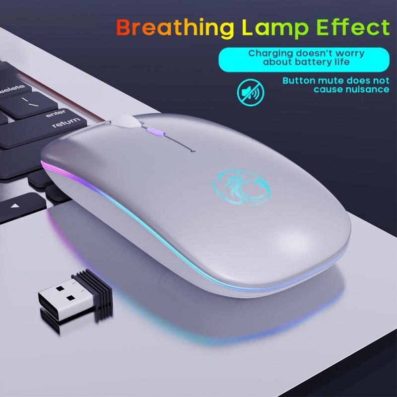 Gaming Mouse 2.4Ghz Wireless Bluetooth Mouse Gamer Silent Mouse Rechargeable With LED Light For Pc Laptop Gamer Accessories