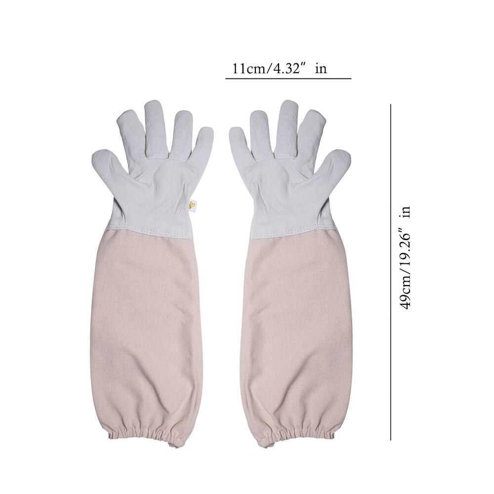 4 unids/set herramienta de equipo de apicultura chaqueta transpirable velo guantes de manga larga nido de abeja cepillo velo conjunto de jardín herramienta traje