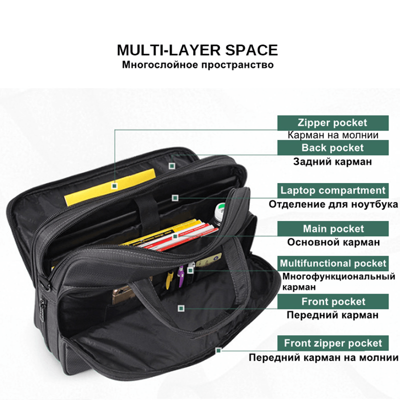 Classic Men&#39;s Laptop Briefcase Casual Shoulder Bag For Man Messenger Bag 15&quot; Computer Handbag Bandolera Hombre