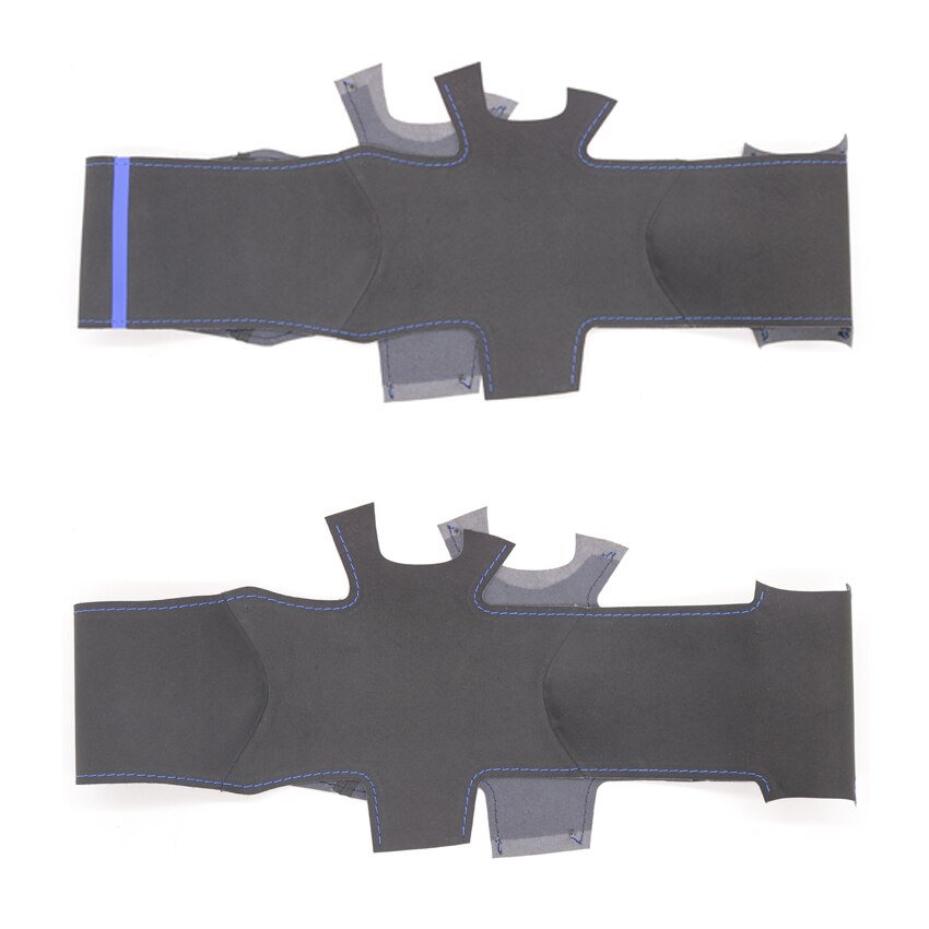 Hand-Gestikt Zwart Kunstmatige Suede Blauw Marker No-Slip Auto Stuurhoes Voor Peugeot 207 Cc