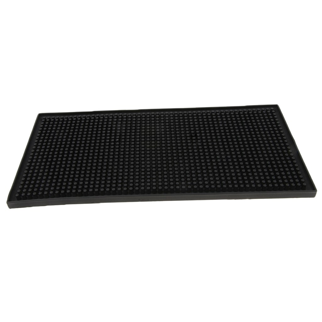 Heavy Duty Rubber Bar Mats Black, 6 x 12 inch, Heat Resistant