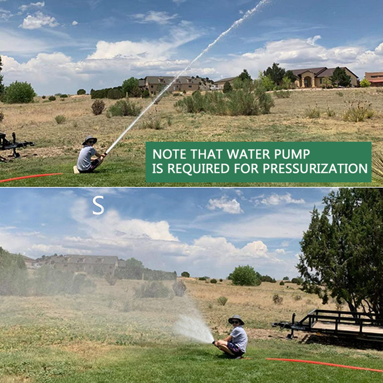 Buse de tuyau haute pression rouge puissant pour le jardinage, arrosage de jardin extérieur, tête d'arrosage haute pression robuste