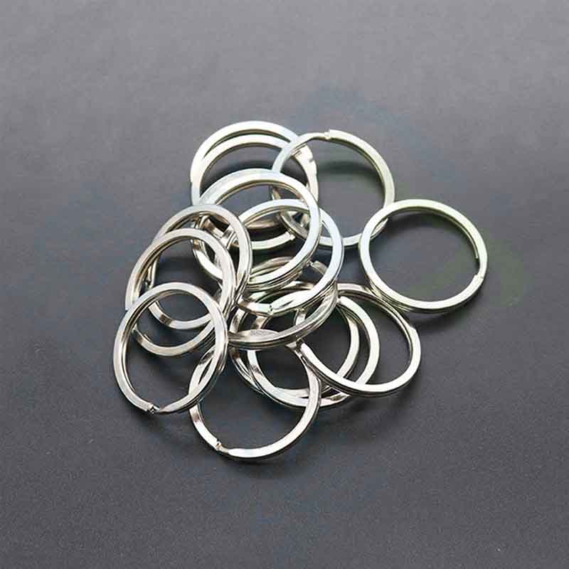 KEYTOOL 100 pcs/lot stainless steel Iron Round Metal Keyring Rhodium Plated Ring Key Chain 16MM 20MM 25mm 28MM 30MM 32MM