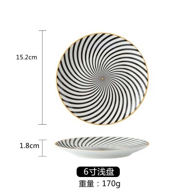 Net Red Photographs of Western Plate, Ceramic Household Plate Nordic Irregular Tableware Breakfast Tray Steak Plate: C / 6 Inches