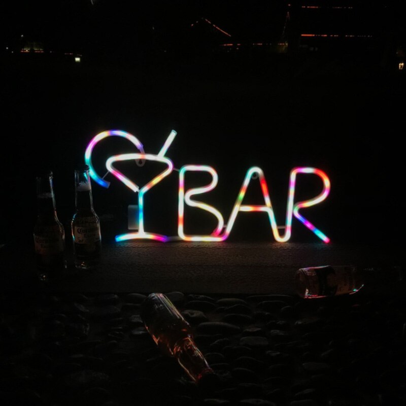 Led neon sytyttää baarikyltit valot bar neon valo ja merkkejä kirjaimet usb toimivat yövalot bar pub bistro osapuoli