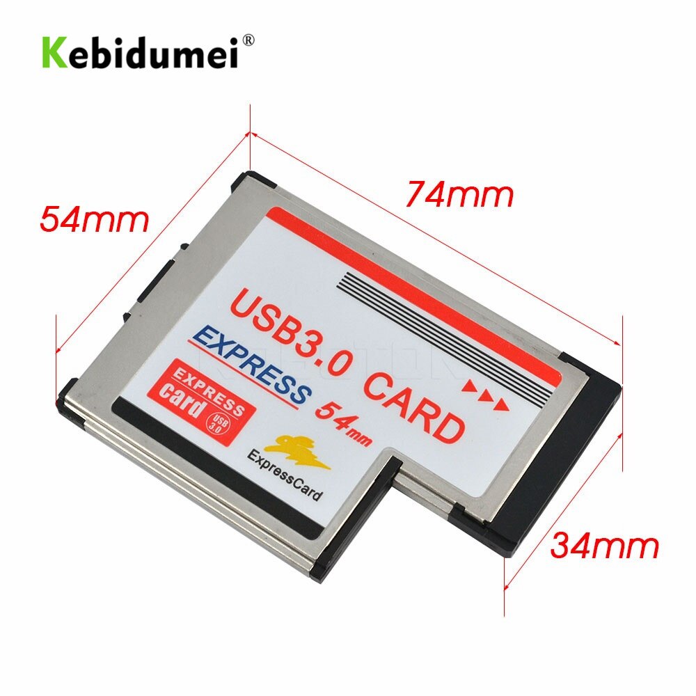 Kebidumei USB3.0 zu Expresscard Express Card Adapter 5Gbps Dual 2 Ports HUB PCI 54mm Slot ExpressCard Für Laptop notebook