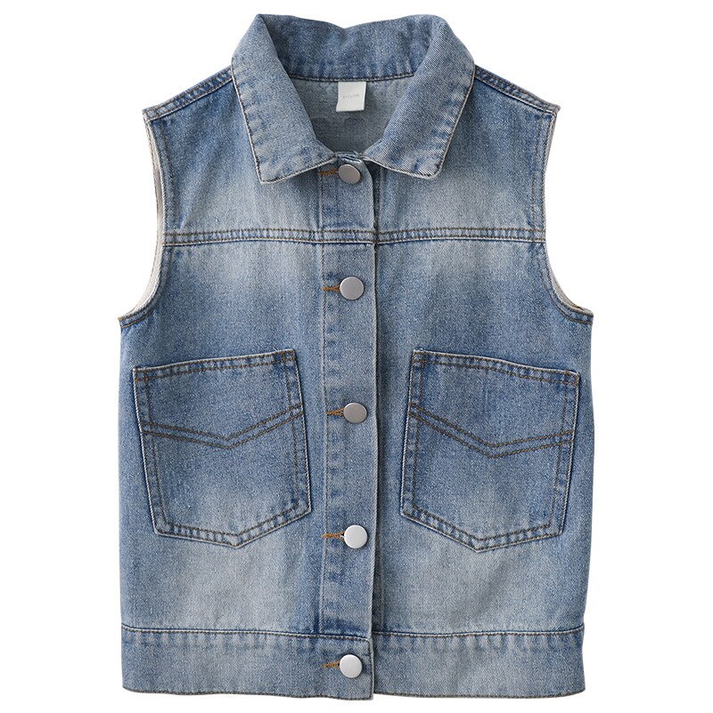Jeans gilet per bambini ragazze moda 2020 primavera Denim giacche senza maniche bel cappello stampa capispalla abbigliamento cappotti per adolescenti 12y