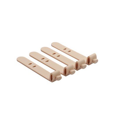 4 stk simpel silikone tape strop opruller øre mekanisme opbevaringslinje multifunktion modtage taske clips datakabel omsnøringstape: Beige