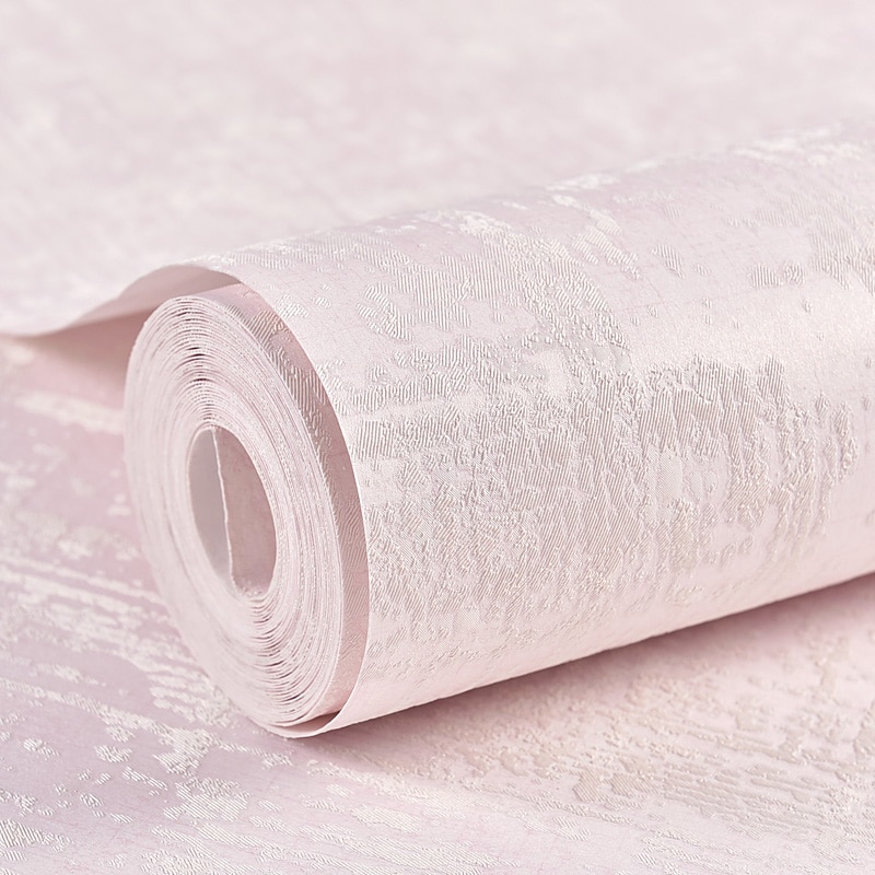 Papel tapiz de Color sólido con textura en relieve profundo, blanco, azul, Beige, rosa, para dormitorio, sala de estar, papel de pared Simple moderno, decoración del hogar