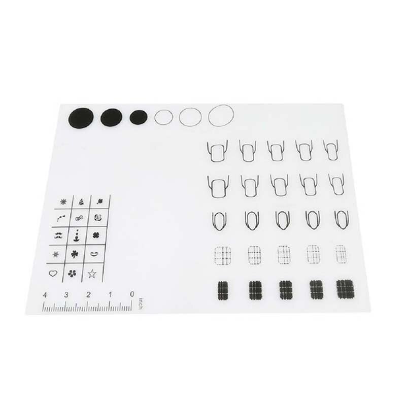 Opvouwbare mini siliconen nagelmat stempelmat nagel oefentool draagbare sjabloonmat opvouwbare nagelkunsttool: Stijl 2