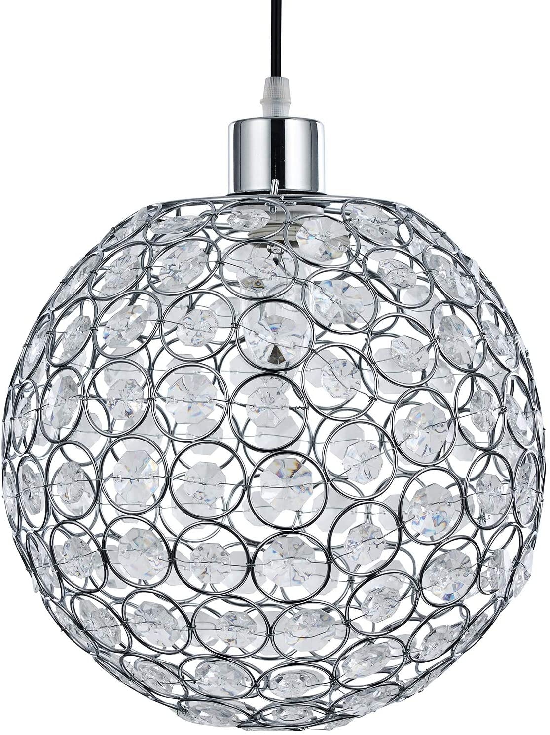 Acrylic Spherical Pendant Lampshade, Steel