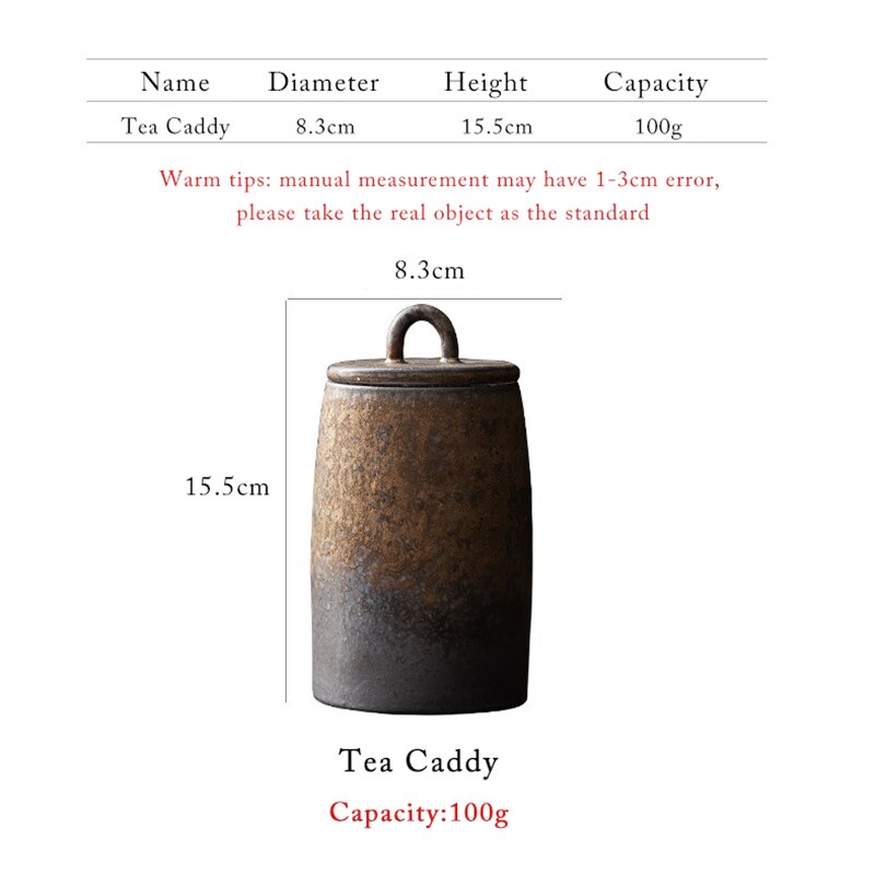 Retro Thee Caddy Keramische Theebus Luchtdichte Pot Opslag Blikken Doos Tank Steengoed Aardewerk Container Decoratieve Pot Suikerpot