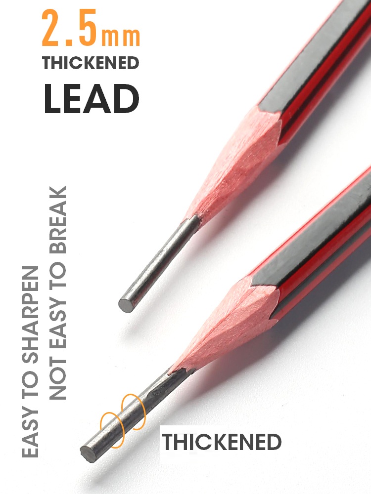 Andsty-lápiz de madera M &amp; G HB 2B 2H con sacapuntas gratis, lápiz de grafito de plomo de madera con goma de borrar para suministros de papelería escolar