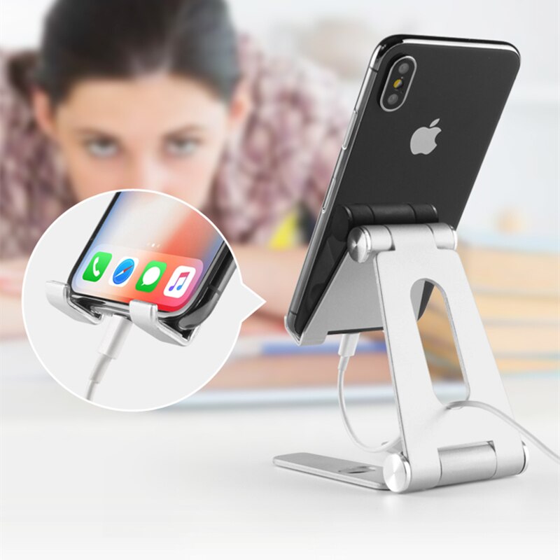 Faltbarer und drehbarer telefonhalter aus metall-aluminiumlegierung tablet-ständerhalterung displayhalterung tragbarer ladehalter