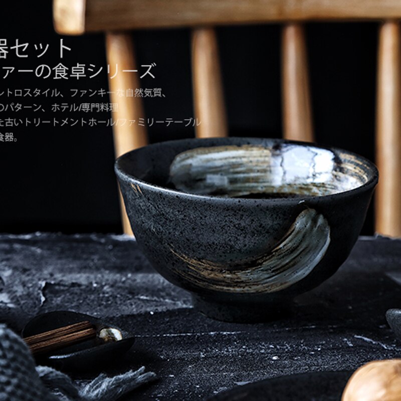 Japanese-style tableware for one person ceramic tableware set household simple single 5-piece bowl and plate restaurant