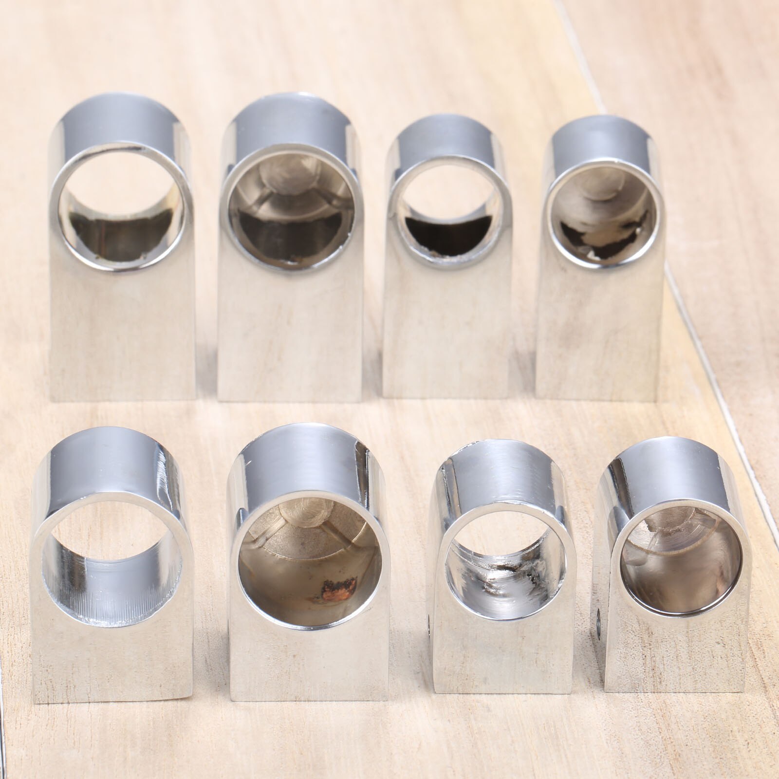 DRELD 2pcs Wardrobe Flange Seat 16/19mm Pipe Base Fixed Clamp Tube Socket Curtain Rod Closet Hanger Bracket Furniture Hardware