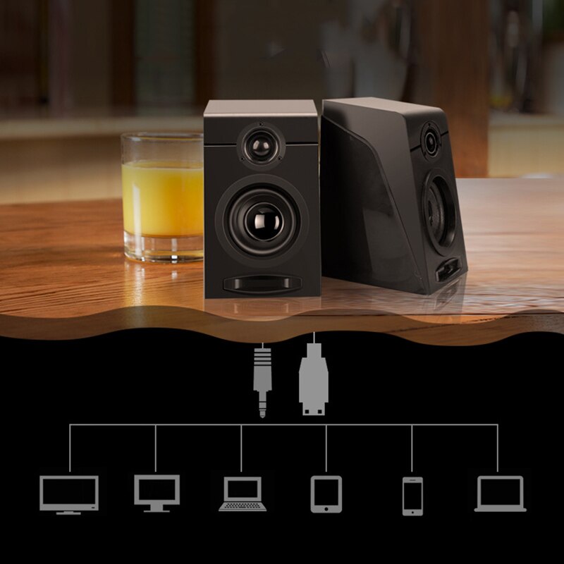 Computer Speakers with Surround Stereo USB Wired Powered Multimedia Speaker for PC/Laptops/Smart Phone