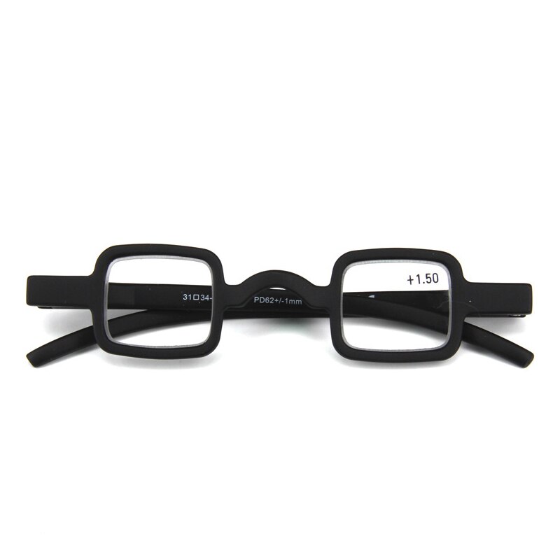 Zilead Mini Pequeno Quadro Quadrado Óculos de Leitura Clássicos Preto Limpar Lens Óculos Para Presbiopia Eyewear For Women & Men + 1.5 + 2.0 + 2.5