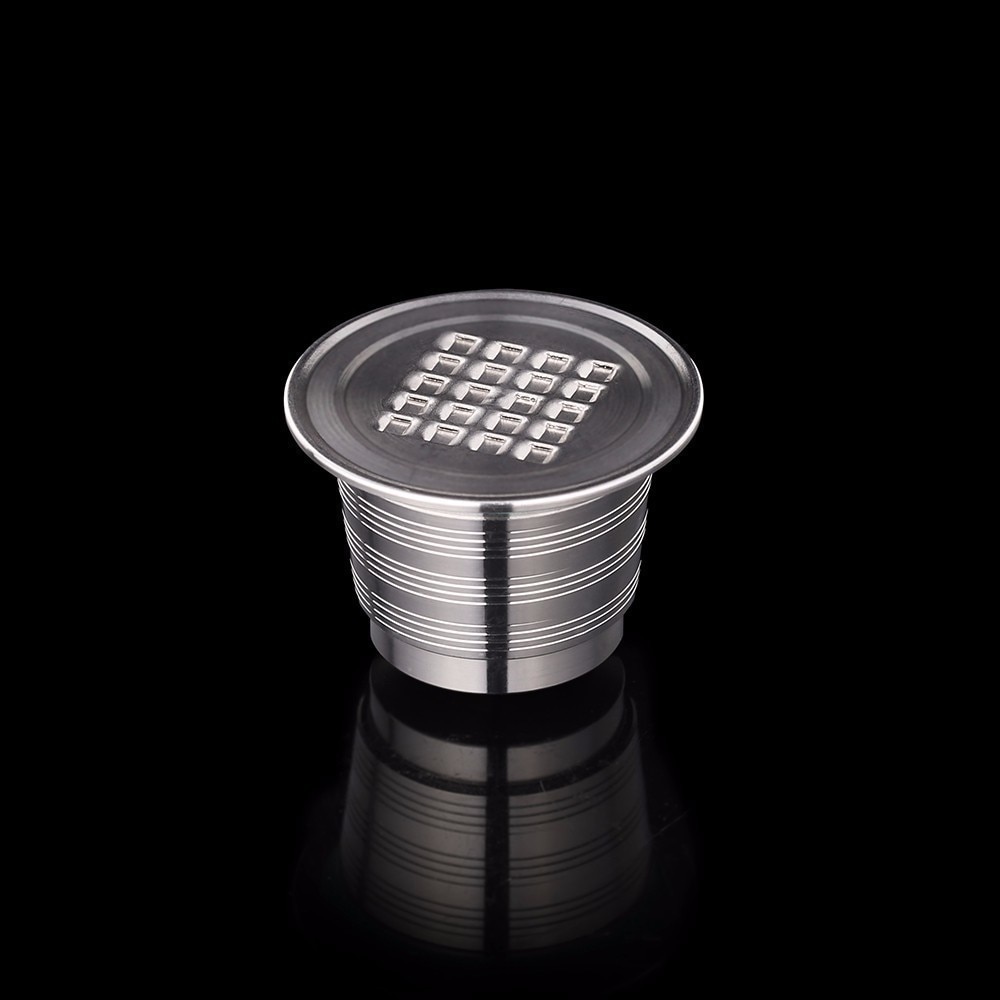 Herbruikbare navulbare metalen nespresso koffie capsule roestvrij staal gebruik 500 keer pod dop compatibel met nespresso machine borstel lepel