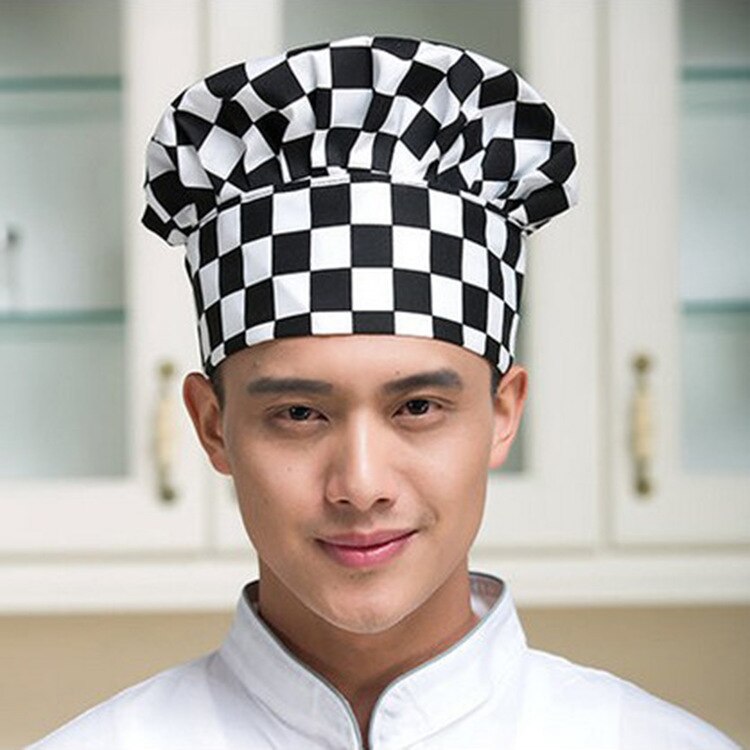 Homens Chapéu Do Chef de Cozinha De Catering Cozinha Cozinhar Padeiro Chapéu Elástico Ajustável Cap Listrado Simples Chapéus Cap Trabalhando chapéu fogão: 7